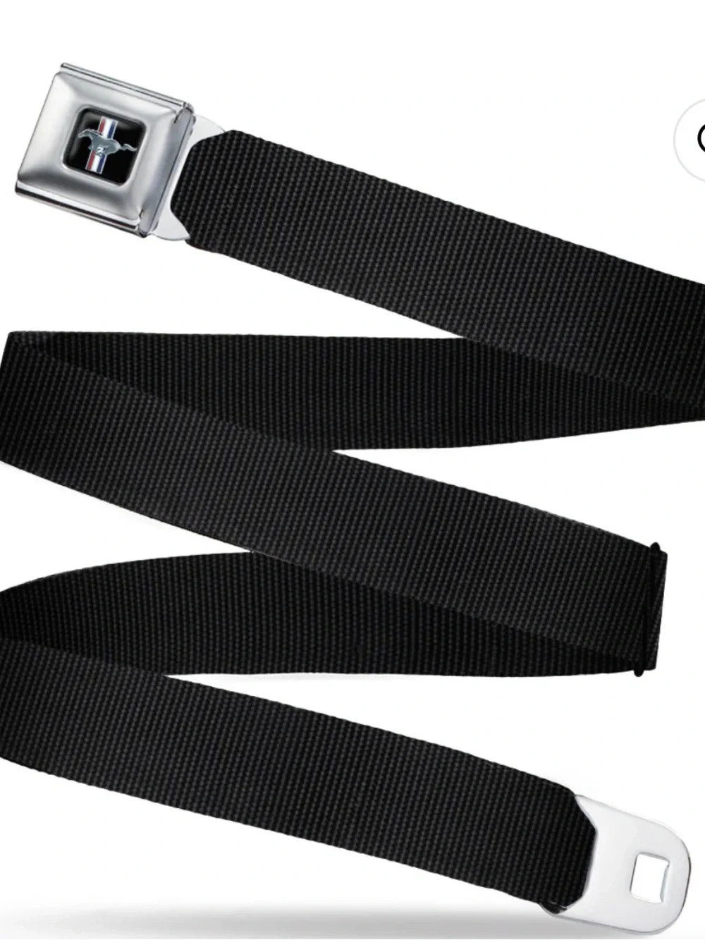 Buckle Down Ford Mustang Black Seat Belt with featuring Mustang Horse Emblem